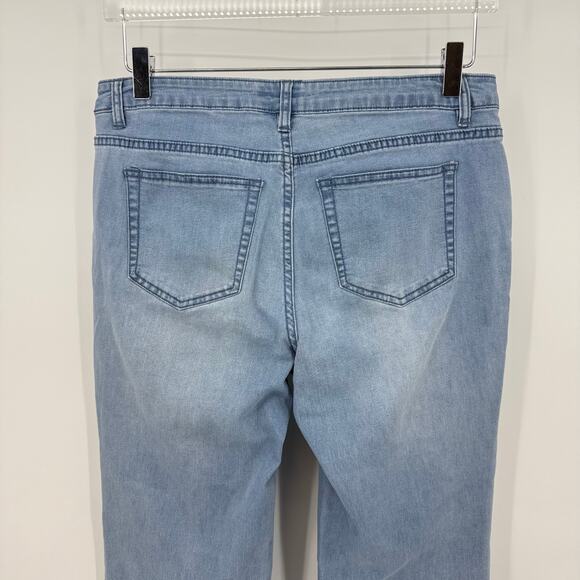 AZI New York Women's Size 8 Light Wash Scalloped Hem Bootcut Jeans 30 x 30 - Picture 5 of 8